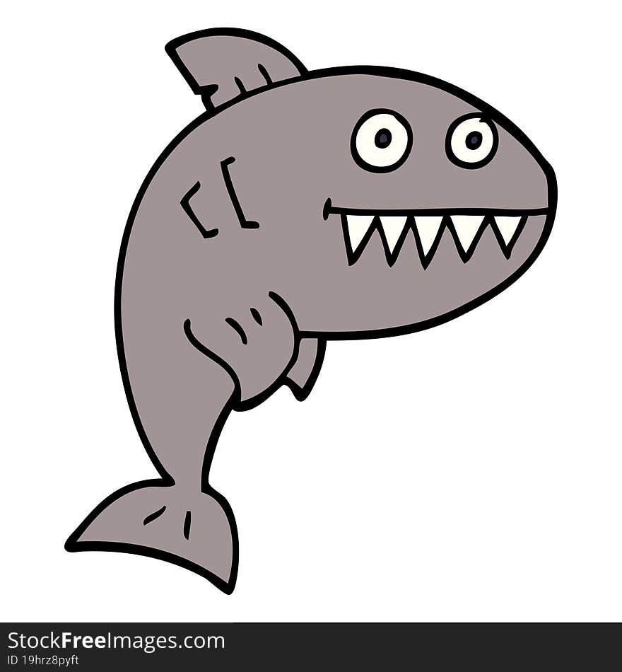 cartoon doodle deadly shark