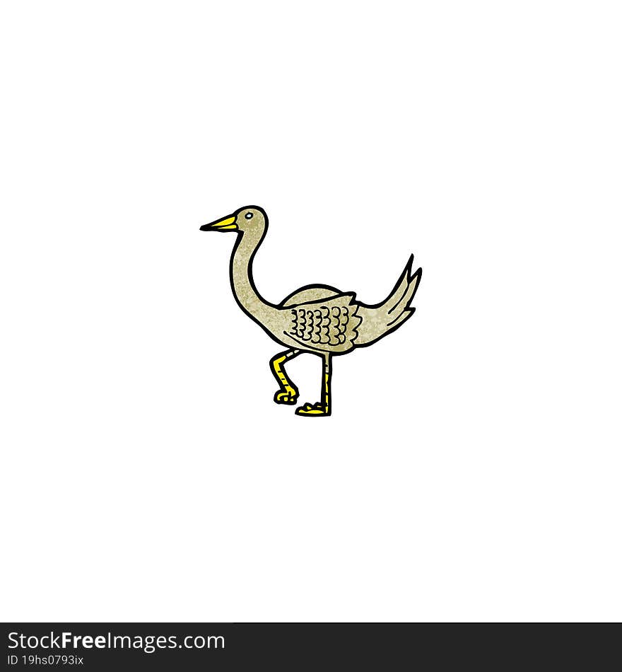 cartoon ostrich