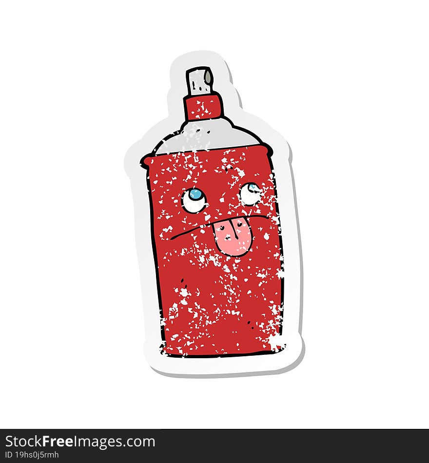 retro distressed sticker of a cartoon spray can