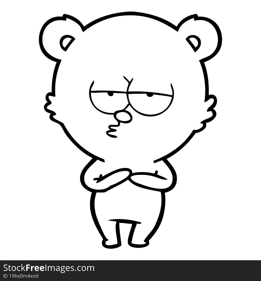 bored bear cartoon. bored bear cartoon