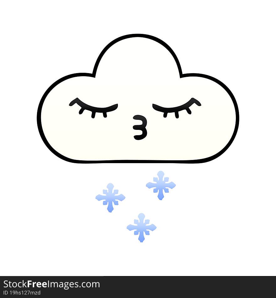 gradient shaded cartoon snow cloud