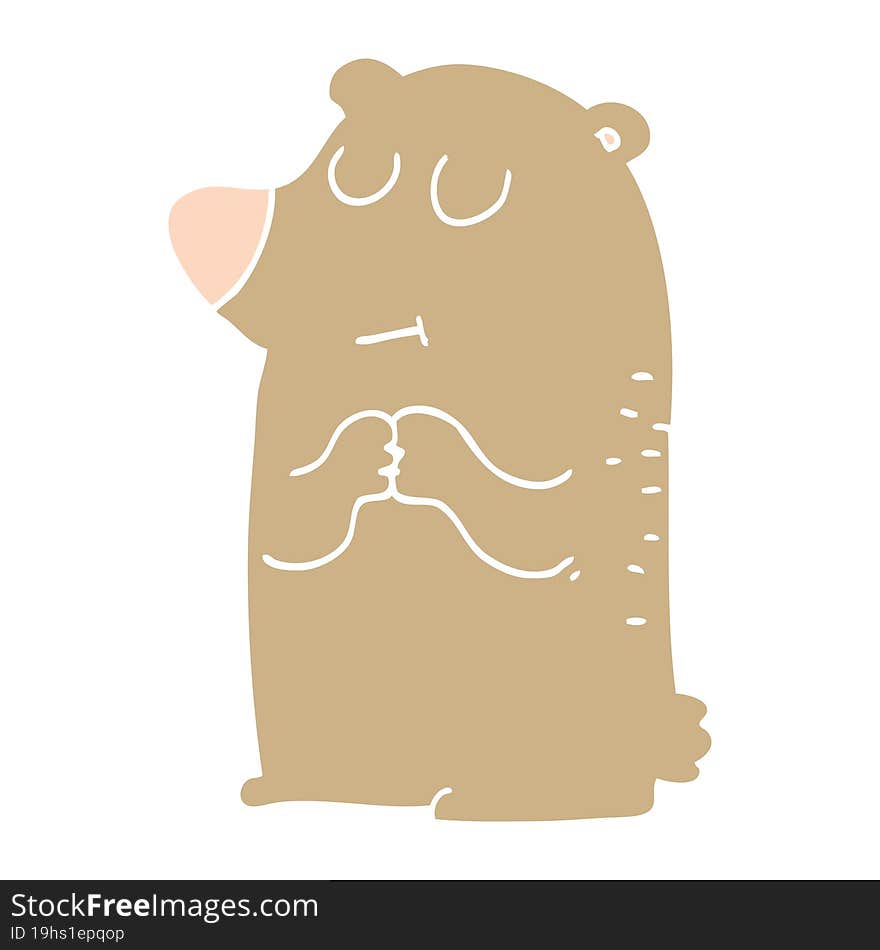 Cartoon Doodle Shy Bear