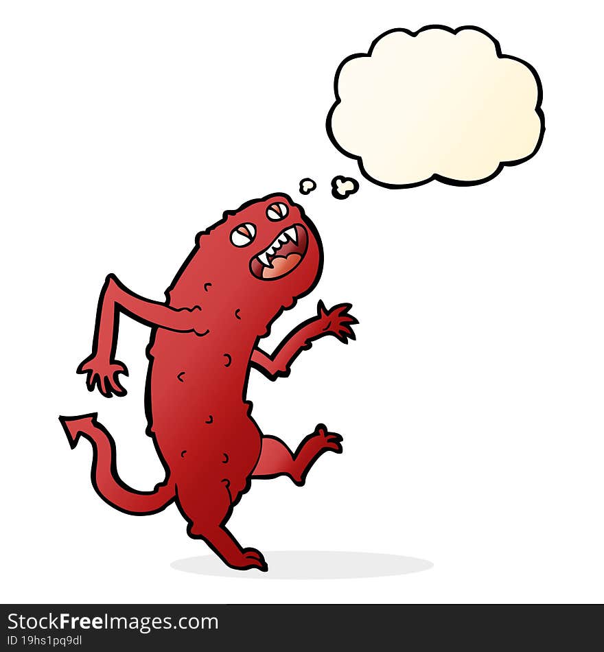 Cartoon Monster With Thought Bubble