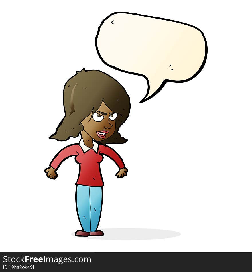 cartoon mean woman with speech bubble