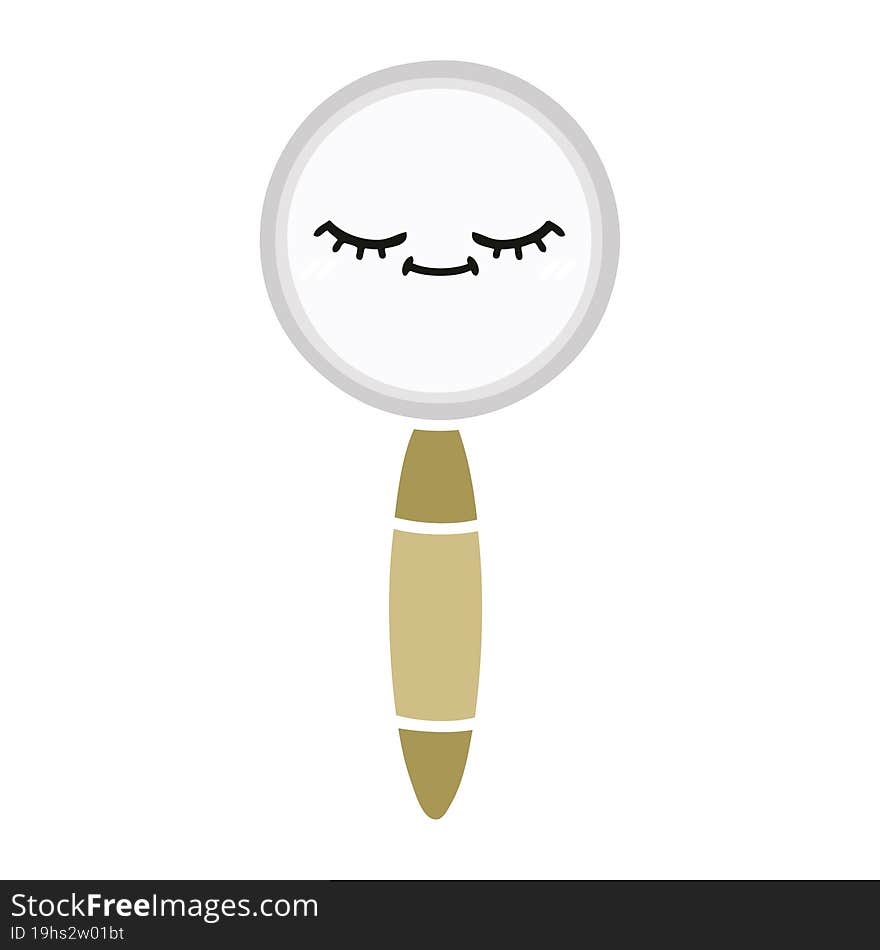 flat color retro cartoon magnifying glass