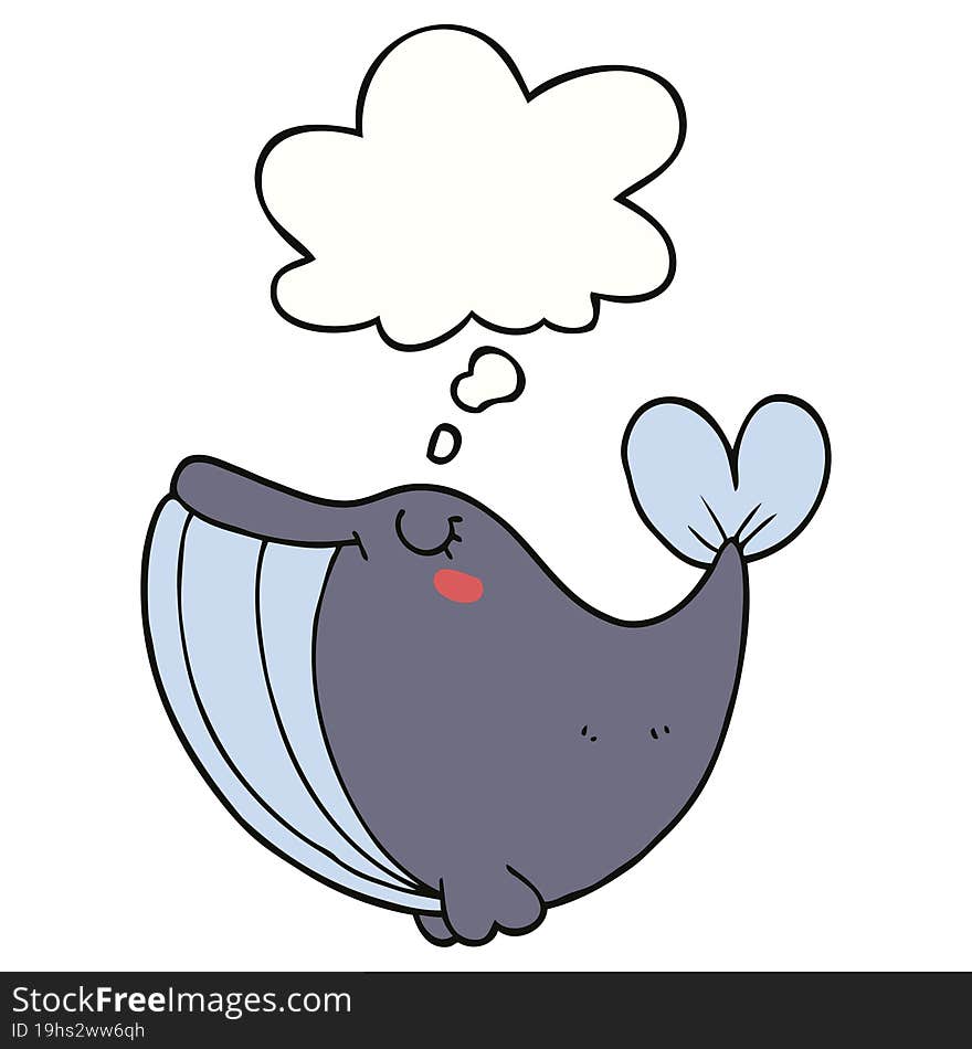 Cartoon Whale And Thought Bubble