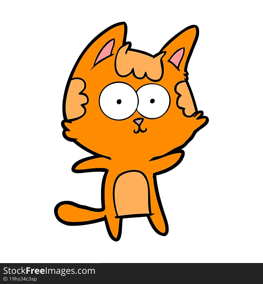 happy cartoon cat. happy cartoon cat