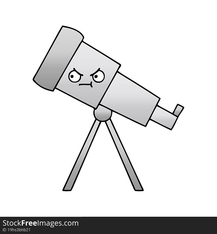 gradient shaded cartoon telescope