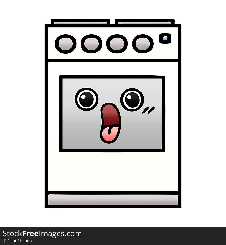 gradient shaded cartoon kitchen oven