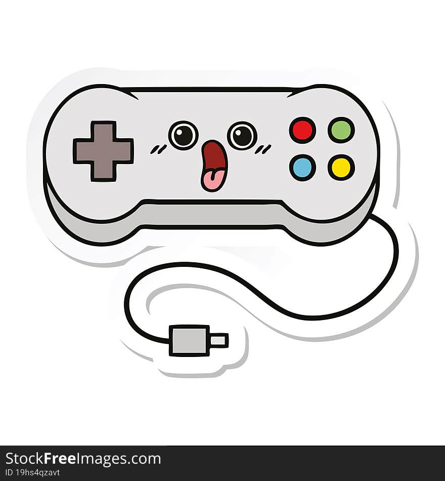 sticker of a cute cartoon game controller