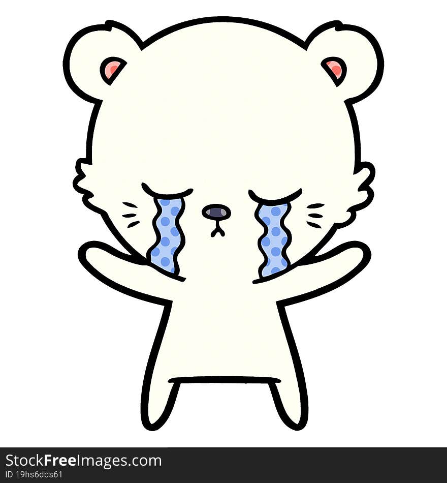 crying cartoon polarbear. crying cartoon polarbear