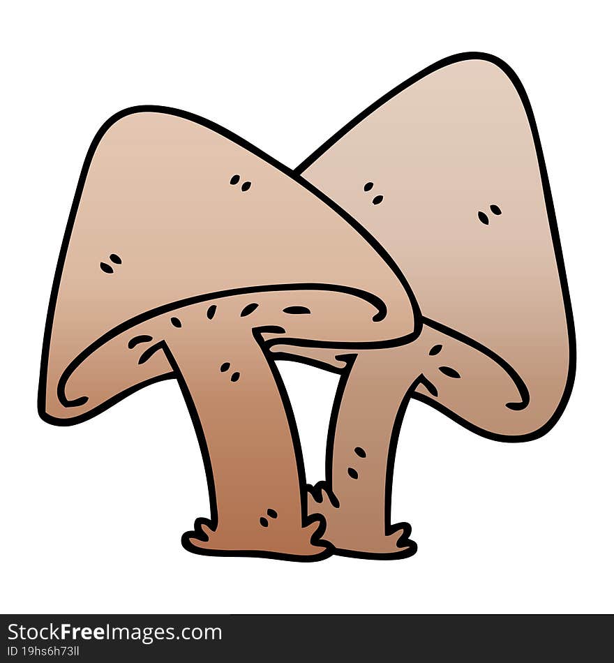 quirky gradient shaded cartoon mushrooms