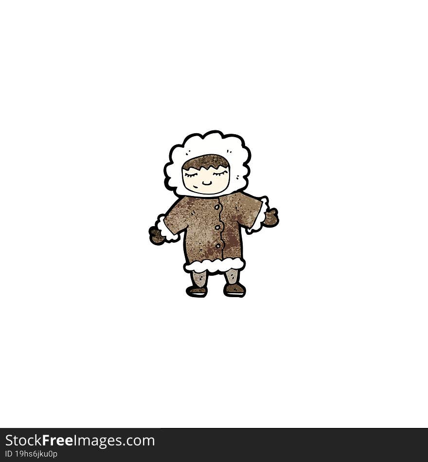 cartoon man in winter fur coat