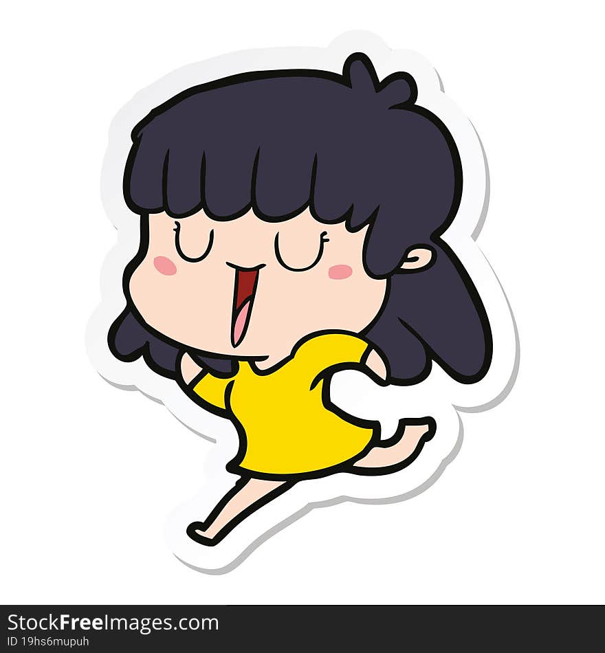 sticker of a cartoon woman