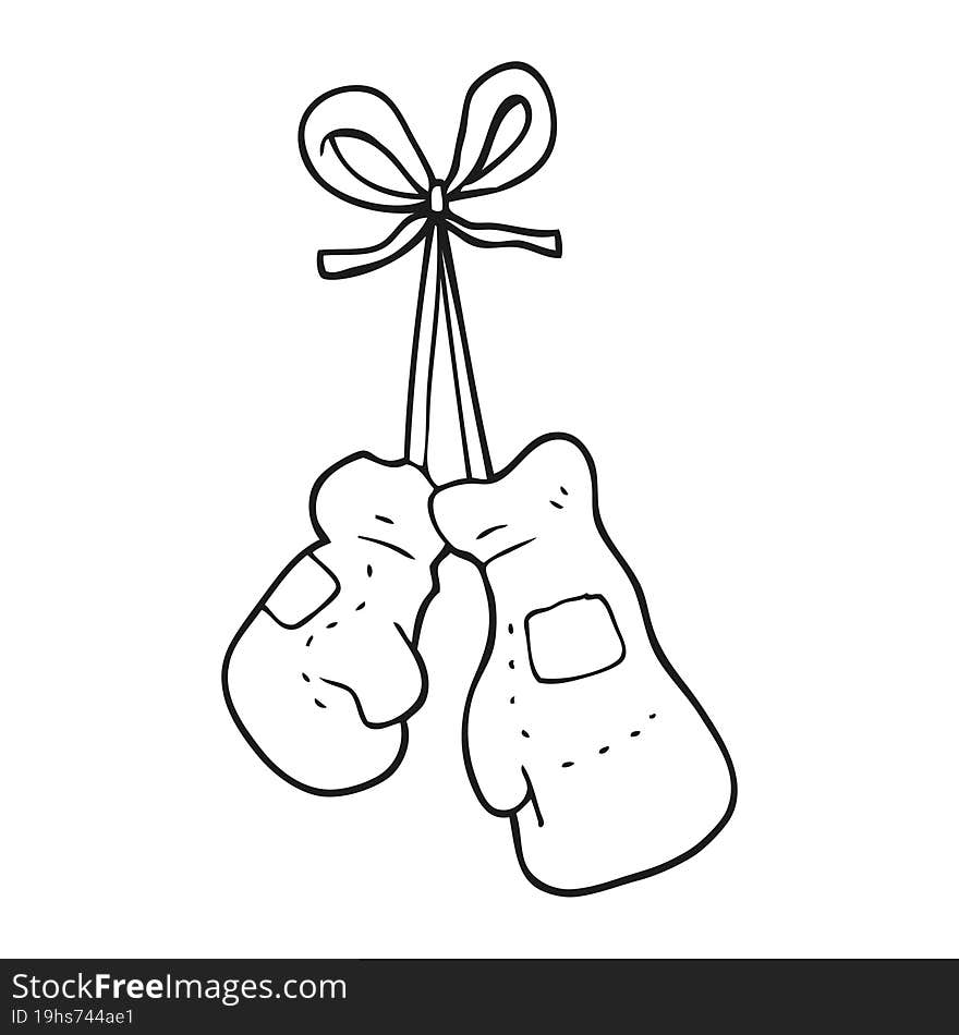 black and white cartoon boxing gloves