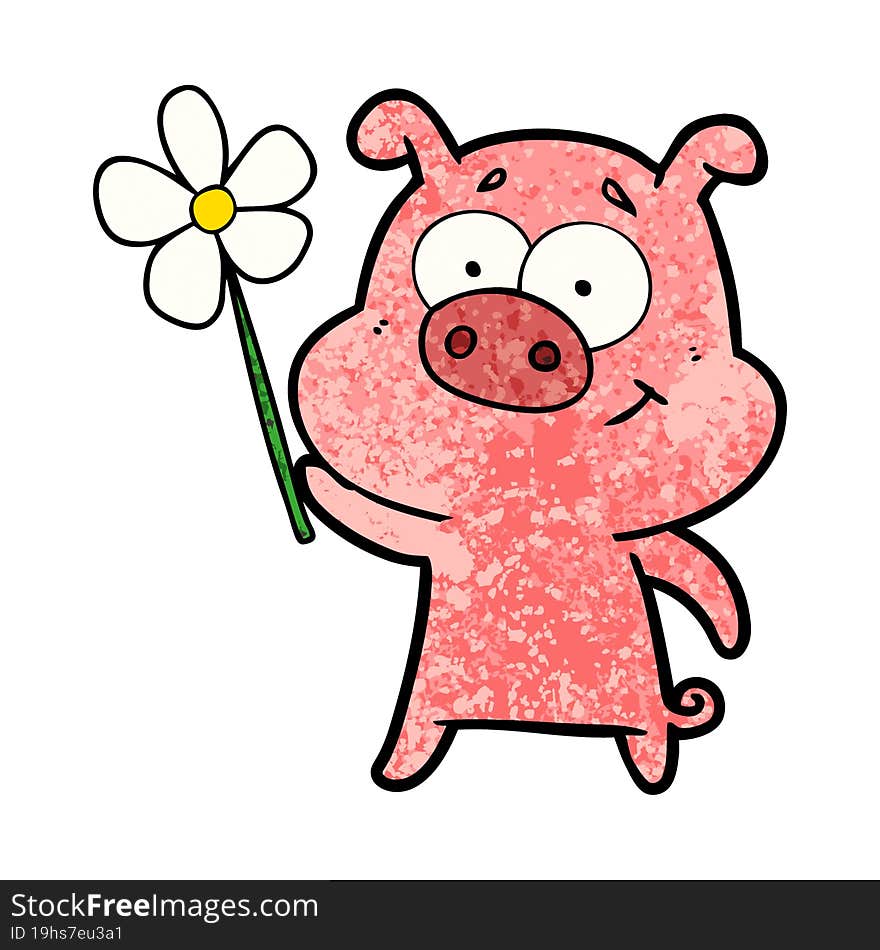 happy cartoon pig. happy cartoon pig