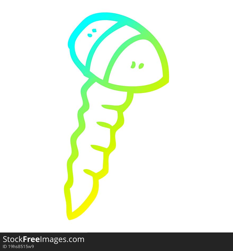 cold gradient line drawing cartoon screw