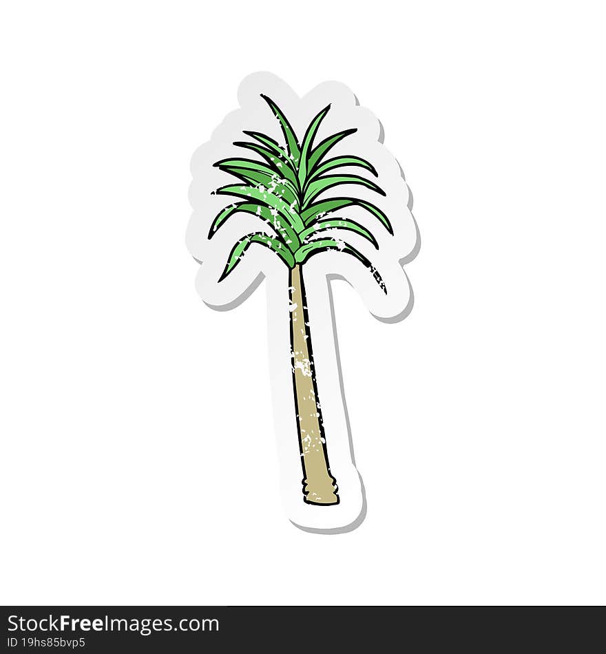 retro distressed sticker of a cartoon palm tree