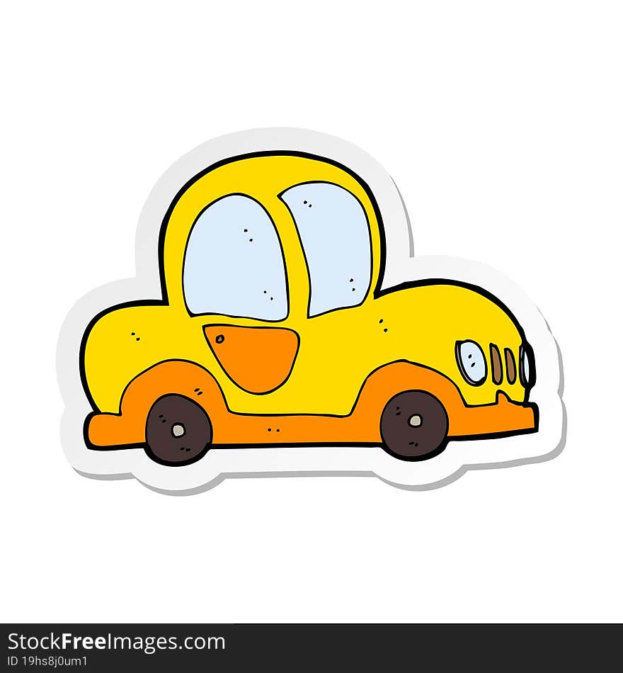 sticker of a cartoon car