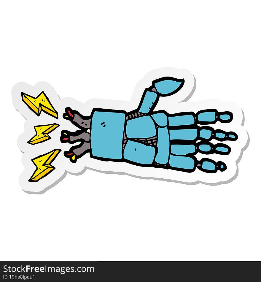 sticker of a cartoon robot hand