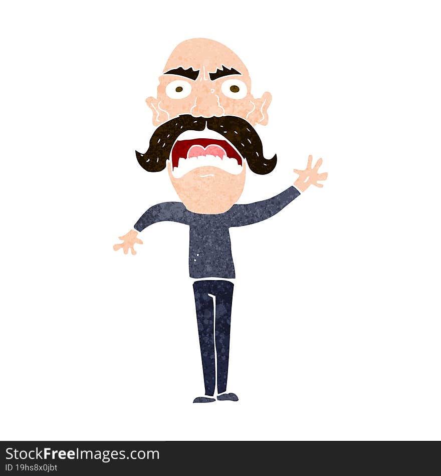 Cartoon Angry Old Man