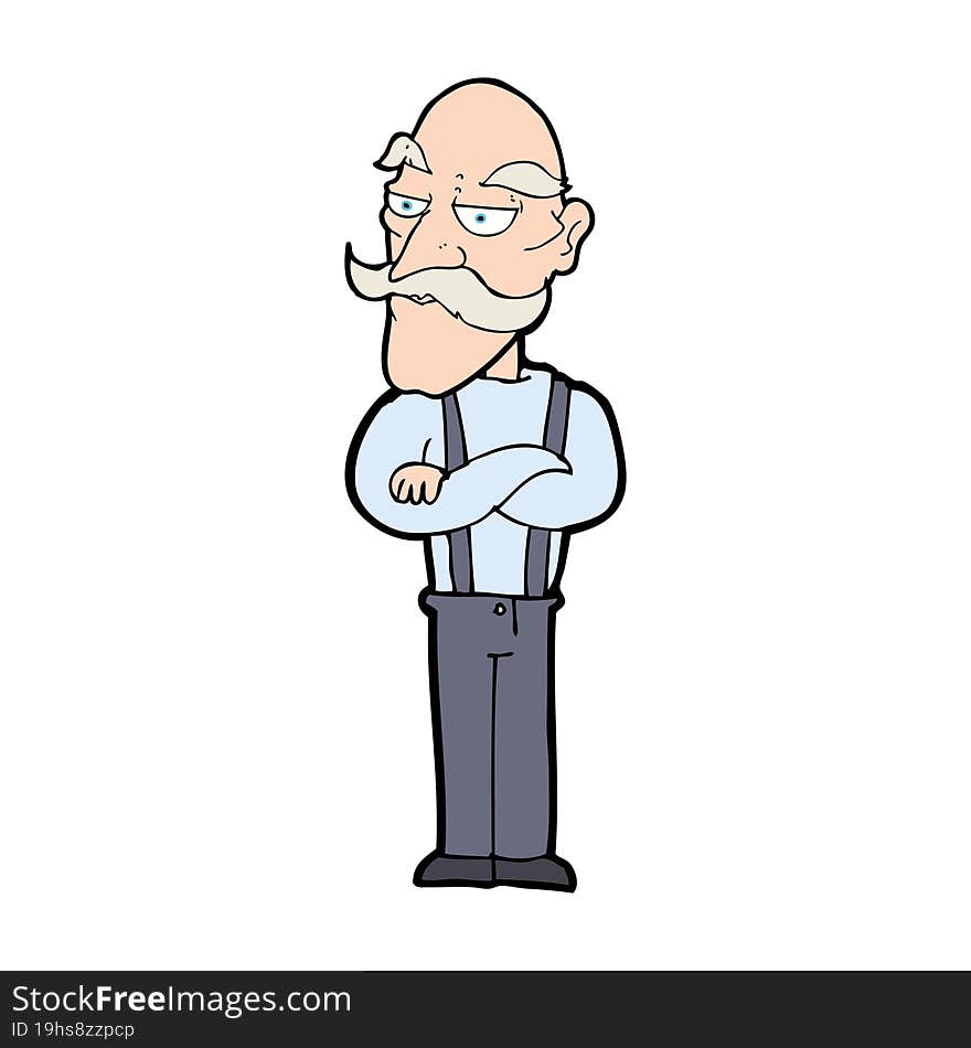 cartoon bored old man