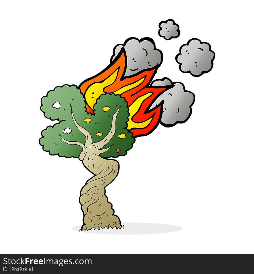 Cartoon Burning Tree