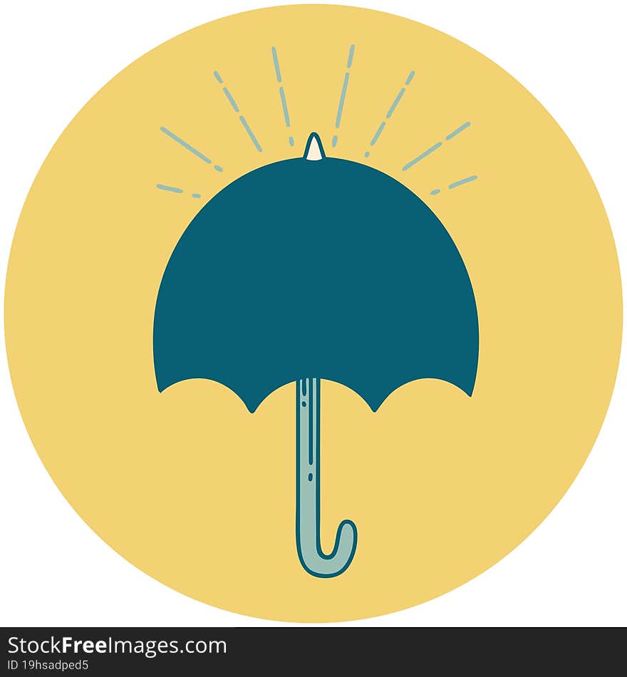 icon of tattoo style open umbrella