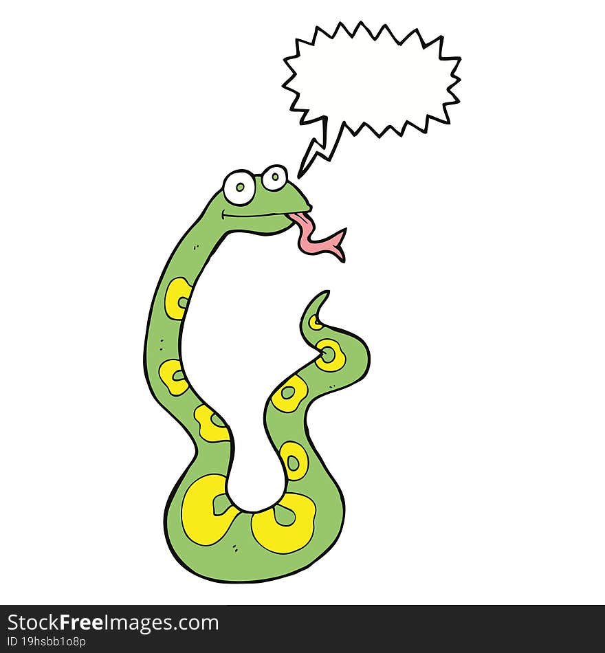 cartoon snake with speech bubble