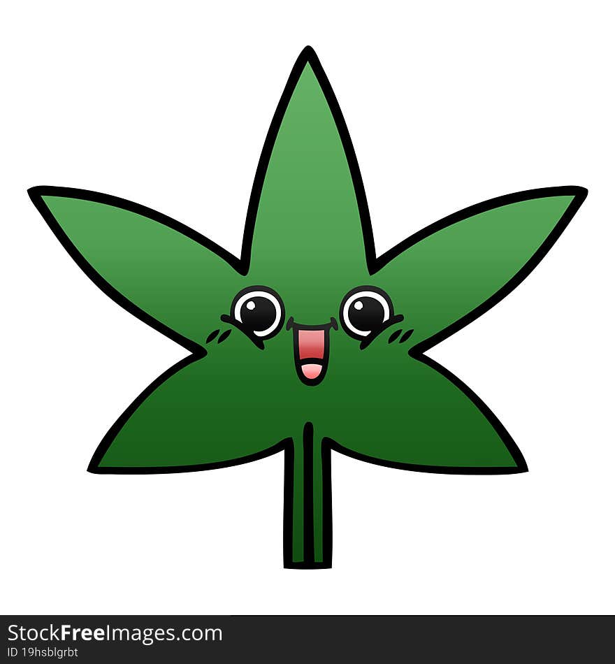 gradient shaded cartoon marijuana leaf