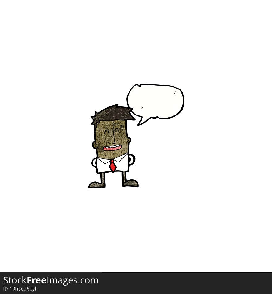 cartoon man with speech bubble