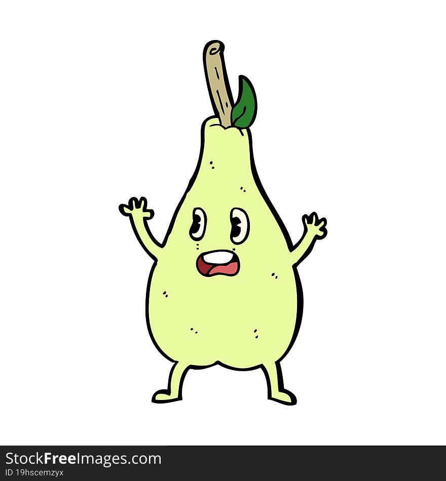 cartoon frightened pear