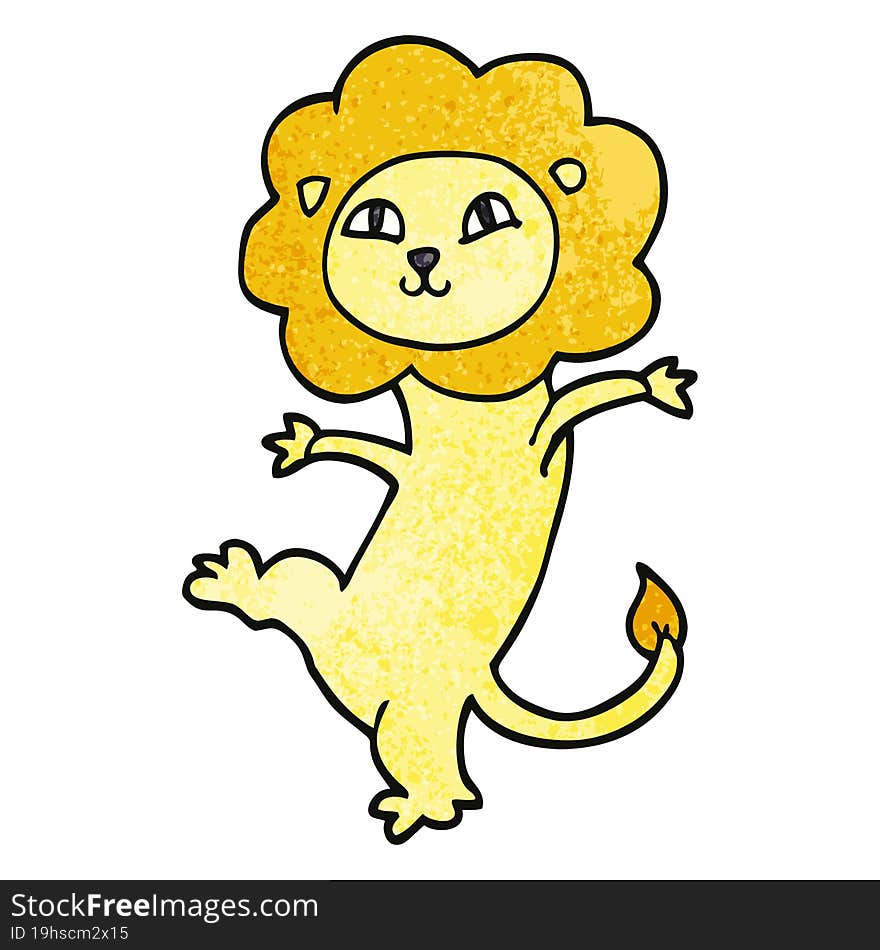 cartoon doodle lion