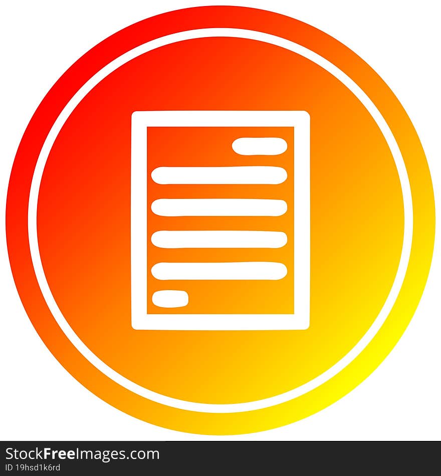 official document circular in hot gradient spectrum