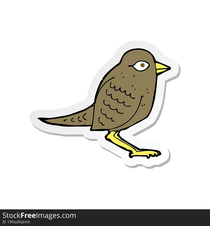 sticker of a cartoon garden bird