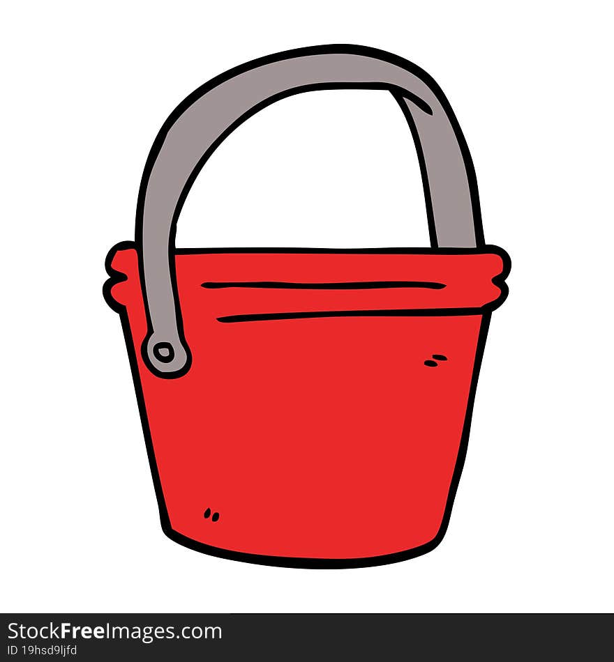 cartoon doodle bucket