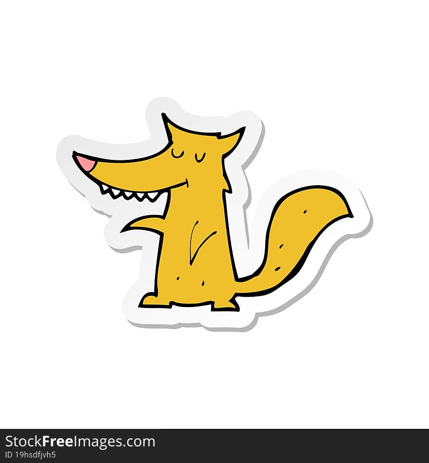 Sticker Of A Cartoon Fox