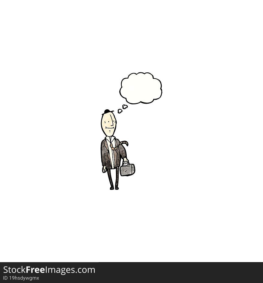 cartoon egghead businessman