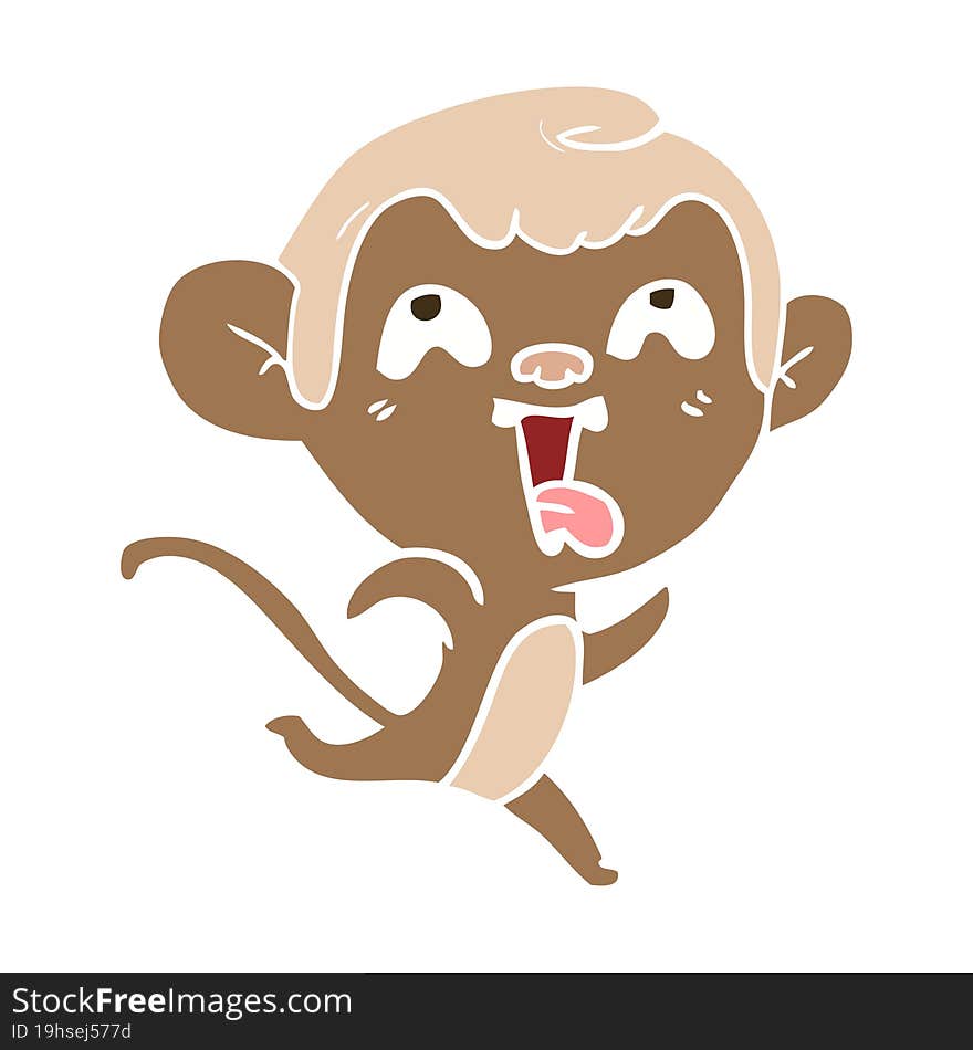 crazy flat color style cartoon monkey