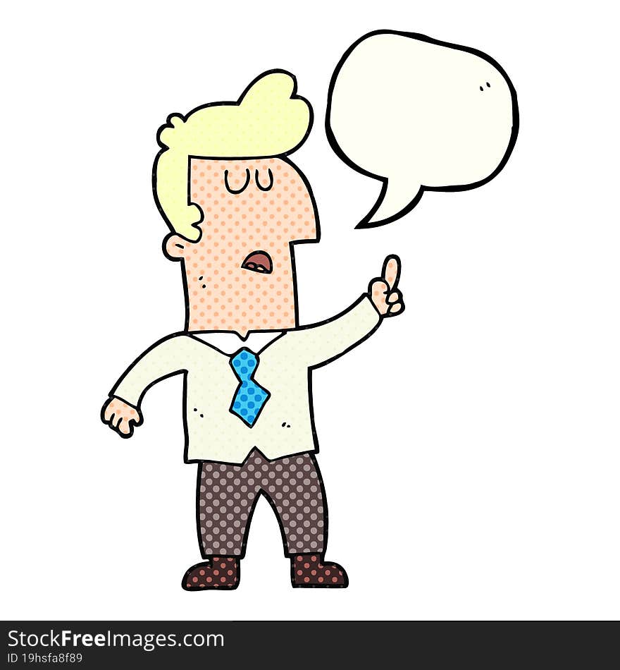 freehand drawn comic book speech bubble cartoon businessman