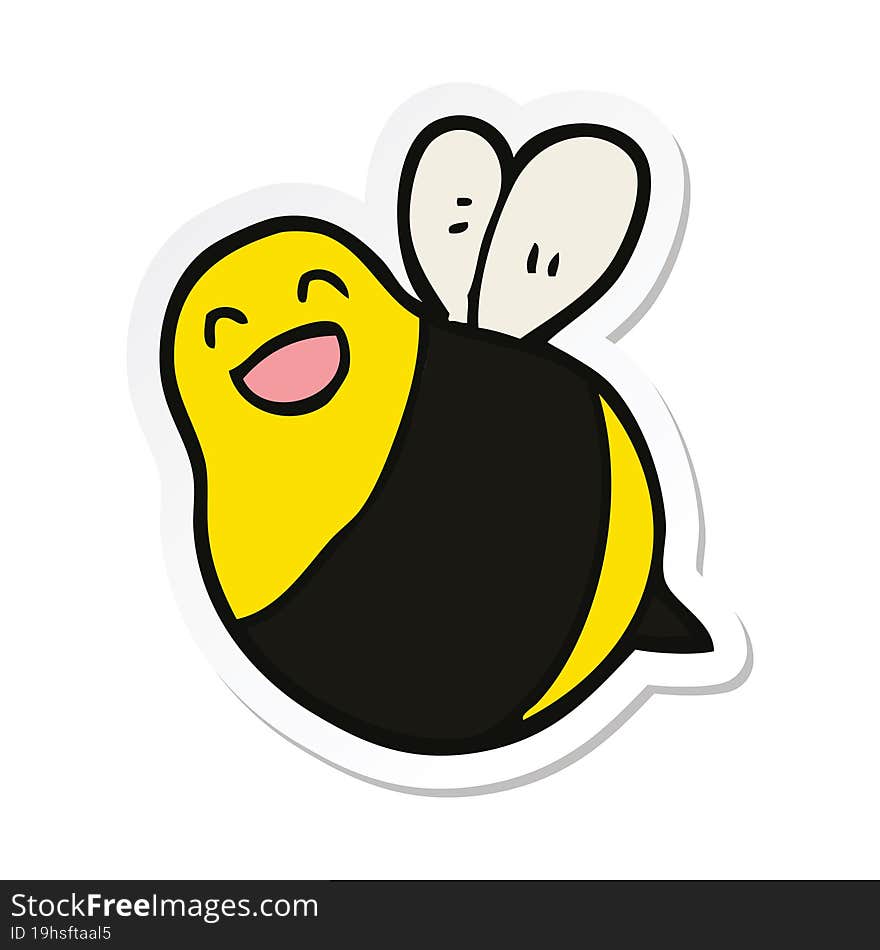 sticker of a cartoon bee