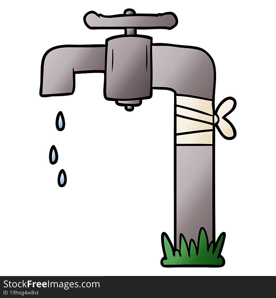 cartoon old water tap. cartoon old water tap