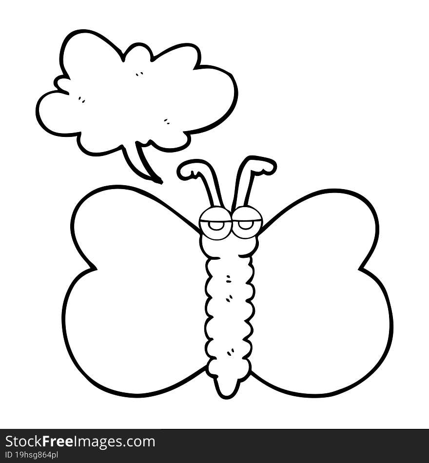 Speech Bubble Cartoon Butterfly