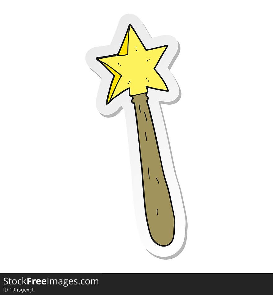 sticker of a cartoon magic wand