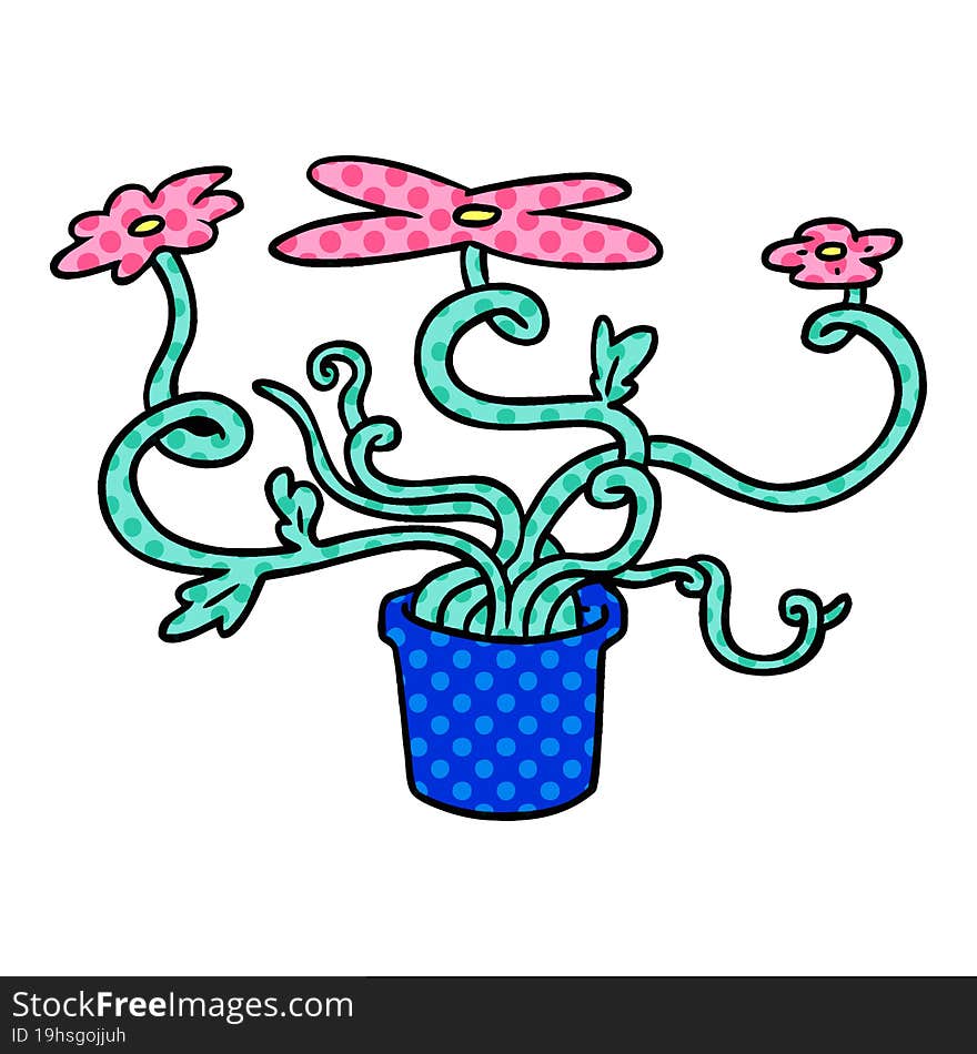 hand drawn cartoon doodle of a flower plant