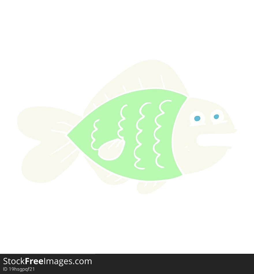 flat color illustration of funny fish. flat color illustration of funny fish