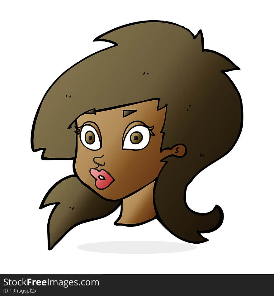 cartoon pretty surprised woman