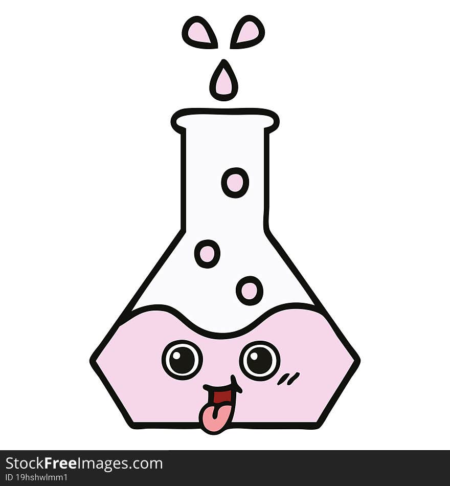 cute cartoon of a science beaker. cute cartoon of a science beaker