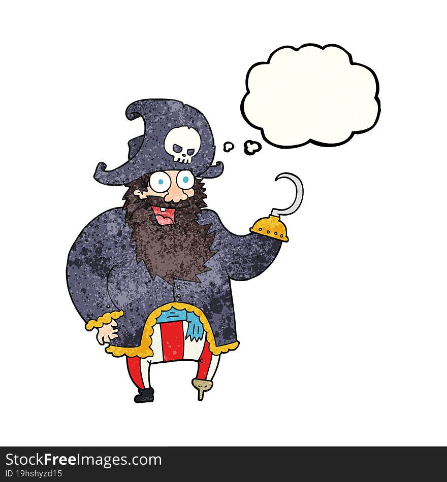 thought bubble textured cartoon pirate captain