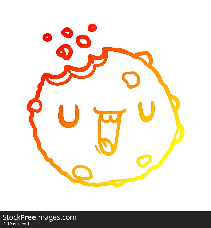 Warm Gradient Line Drawing Cartoon Cookie